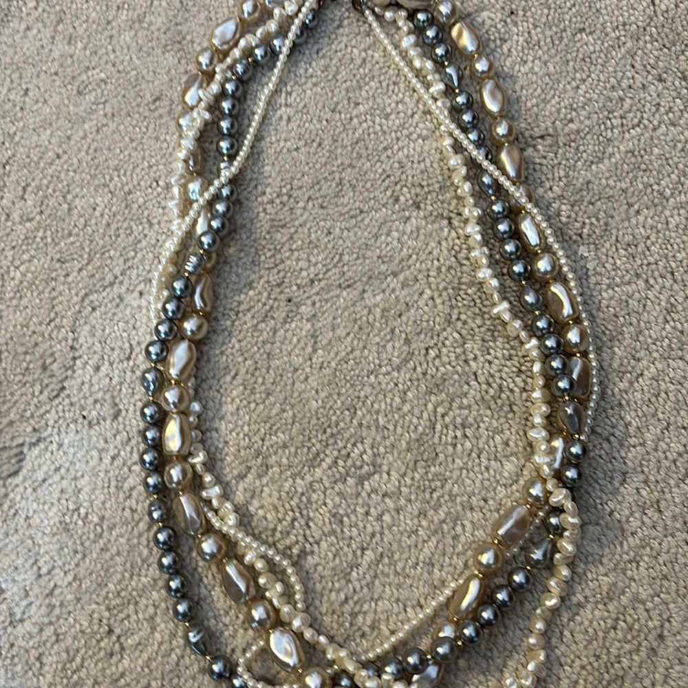 Beautiful 30” faux pearl 4 strand pearl necklace